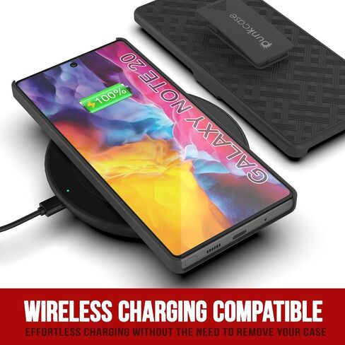 PunkCase Galaxy Note 20 Holster Belt Clip Case W/Screen Protector & Built-in Kickstand | Dual Layer Hybrid TPU 360 Full Body Protection [Slim Fit] for Samsung Note20 5G (6.7") (Black in Saudi Arabia