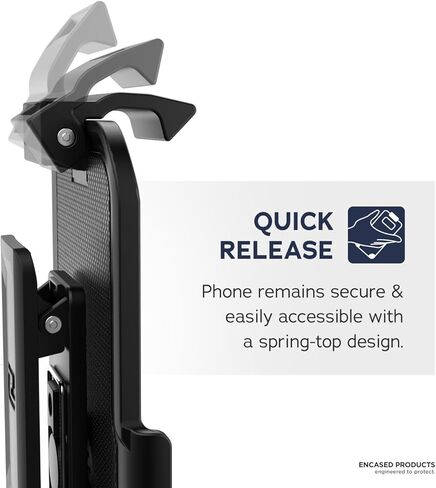Encased Falcon Armor Designed for iPhone 12 Mini Case with Built-in Screen Protector - Ultra Protective Full-Body Cover with Belt Clip Holster (Black) in Saudi Arabia