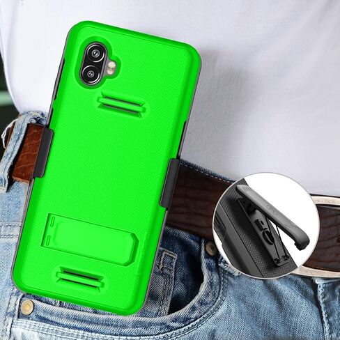 Case Compatible with Samsung Galaxy XCover6 Pro (SM-G736), Shell Case and Belt Clip Holster Combo with Hand Strap and Screen Protector (Black) in Saudi Arabia