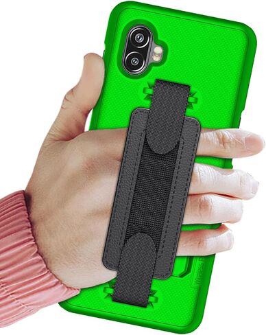 Case Compatible with Samsung Galaxy XCover6 Pro (SM-G736), Shell Case and Belt Clip Holster Combo with Hand Strap and Screen Protector (Black) in Saudi Arabia