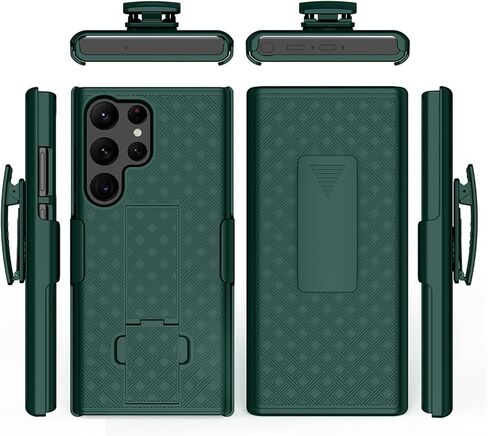 for Samsung Galaxy S23 Ultra Holster Case, Slim Combo Shell with Kickstand Swivel Belt Clip Holster Rugged Protective Cover for Samsung Galaxy S23 Ultra 6.8'' 2023 Release, Green in Saudi Arabia
