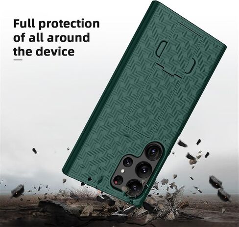 for Samsung Galaxy S23 Ultra Holster Case, Slim Combo Shell with Kickstand Swivel Belt Clip Holster Rugged Protective Cover for Samsung Galaxy S23 Ultra 6.8'' 2023 Release, Green in Saudi Arabia