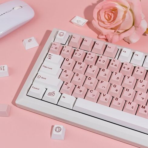 أغطية مفاتيح PBT اليابانية 116 مفتاحًا أغطية مفاتيح وردية صبغ التسامي أغطية مفاتيح لطيفة ملف تعريف الكرز مجموعة أغطية مفاتيح مخصصة لمفاتيح Cherry Gateron MX ولوحات المفاتيح الميكانيكية (أغطية مفاتيح ذات موضوع محبوب) in Saudi Arabia