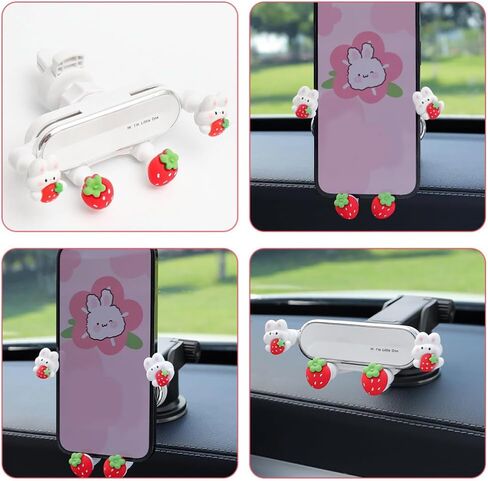 Cute Phone Mount for Car, Cute Zodiac Rabbit Car Phone Holder, Bunny Phone Mount Air Vent Mobile Phone Support for All Cell Phone in Saudi Arabia
