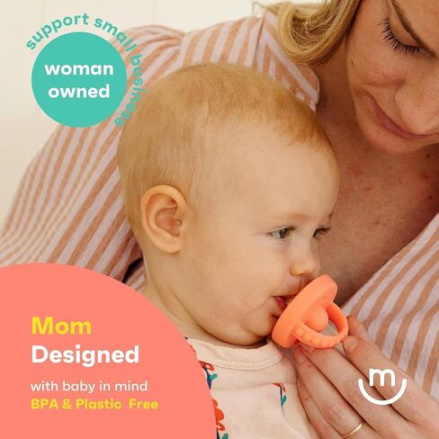 Flip and Store Pacifier | Silicone Newborn to Toddler Pacifiers with Protective Case | Teething Ring and 2 Air Holes for Added Safety in Saudi Arabia