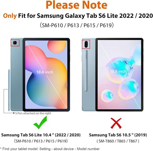حافظة DUNNO لهاتف Samsung Galaxy Tab S6 Lite 10.4 بوصة 2024/2022/2020 مع حامل قلم S، غطاء نحيف للغاية مقاوم للصدمات مع غطاء خلفي شفاف عالي لجهاز Galaxy Tab S6 Lite الجديد 10.4 بوصة 2024 (أسود) in Saudi Arabia