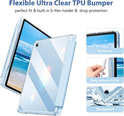 حافظة DUNNO لهاتف Samsung Galaxy Tab S6 Lite 10.4 بوصة 2024/2022/2020 مع حامل قلم S، غطاء نحيف للغاية مقاوم للصدمات مع غطاء خلفي شفاف عالي لجهاز Galaxy Tab S6 Lite الجديد 10.4 بوصة 2024 (أسود) in Saudi Arabia