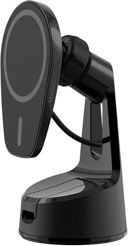 Scosche MPQ6WD-SP Magnetic Phone Holder for Car Dashboard/Windshield, 20W Wireless Fast Car Charger Phone Stand, Hands Free Cell Phone Mount Compatible with iPhone 15/14/13/12 Series and MagSafe Case in Saudi Arabia