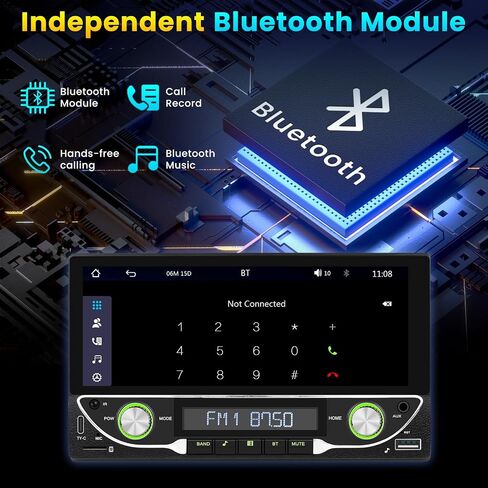 Car Radio Double Din Car Stereo with Wireless Apple Carplay Android Auto,Inefala 6.9 Inch Touch Screen Bluetooth Car Audio Receivers FM Radio Mirror Link Head Unit SWC Backup Cam USB&Type-C port in Saudi Arabia