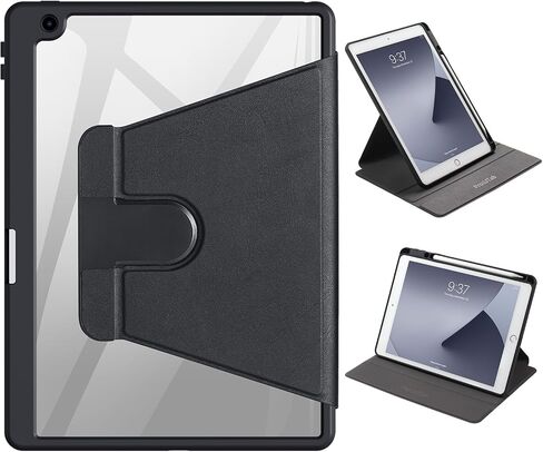 Rotating Case 10.2 Compatible with iPad 9th Generation(2021)/8th Generation(2020)/7th Gen(2019),360 Degree Rotating Stand Cover, Multi-Angle Viewing Folio Cover with Pencil Holder in Saudi Arabia