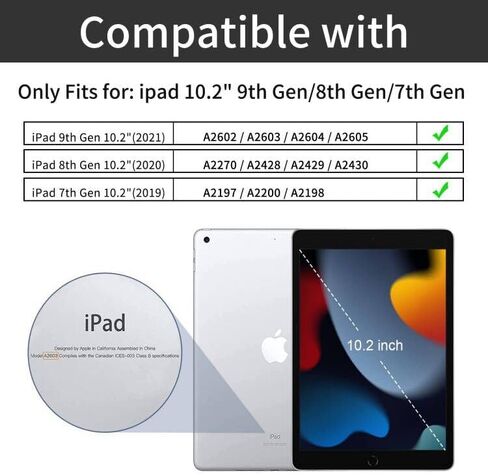 Rotating Case 10.2 Compatible with iPad 9th Generation(2021)/8th Generation(2020)/7th Gen(2019),360 Degree Rotating Stand Cover, Multi-Angle Viewing Folio Cover with Pencil Holder in Saudi Arabia