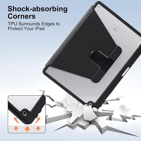 Rotating Case 10.2 Compatible with iPad 9th Generation(2021)/8th Generation(2020)/7th Gen(2019),360 Degree Rotating Stand Cover, Multi-Angle Viewing Folio Cover with Pencil Holder in Saudi Arabia