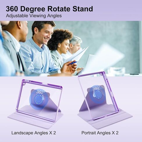 Rotating Case 10.2 Compatible with iPad 9th Generation(2021)/8th Generation(2020)/7th Gen(2019),360 Degree Rotating Stand Cover, Multi-Angle Viewing Folio Cover with Pencil Holder in Saudi Arabia