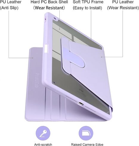 Rotating Case 10.2 Compatible with iPad 9th Generation(2021)/8th Generation(2020)/7th Gen(2019),360 Degree Rotating Stand Cover, Multi-Angle Viewing Folio Cover with Pencil Holder in Saudi Arabia