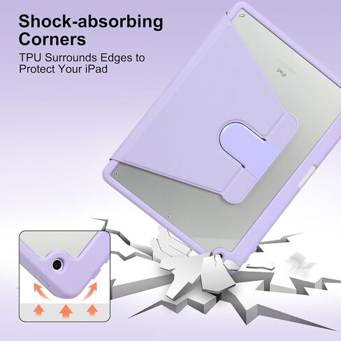Rotating Case 10.2 Compatible with iPad 9th Generation(2021)/8th Generation(2020)/7th Gen(2019),360 Degree Rotating Stand Cover, Multi-Angle Viewing Folio Cover with Pencil Holder in Saudi Arabia
