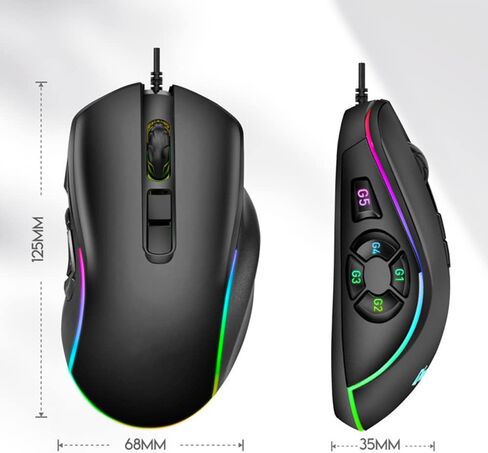 ماوس الألعاب 6D ماوس سلكي للكمبيوتر بتصميم مريح RGB ضوء الفئران الضوئية لأجهزة الكمبيوتر المحمول in Saudi Arabia
