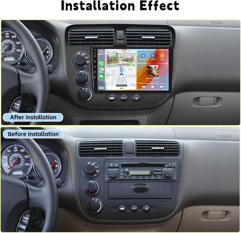 ستيريو سيارة أندرويد 2+64 جيجا لسيارة Honda Civic 2001-2005 (مكيف هواء يدوي) مع وصلة مرآة أوتوماتيكية Carplay Android 9 بوصة شاشة لمس FM RDS HiFi بلوتوث WiFi GPS+كاميرا وميكروفون in Saudi Arabia