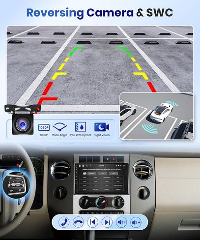 【2G+64G】 لسيارة Ford Expedition 2006-2017 (دليل A/C) ستيريو راديو السيارة Android، Carplay اللاسلكي Android Auto 9 بوصة شاشة تعمل باللمس بلوتوث مستقبل صوت السيارة GPS واي فاي كاميرا احتياطية FM/RDS HiFi SWC in Saudi Arabia