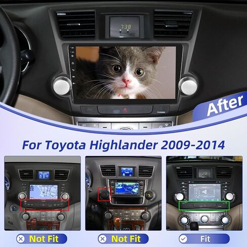 [8 Core 4+64G] Android Car Stereo for Toyota Highlander 2008 2009-2013 with Wireless Carplay & Android Auto - 10.1 Inch IPS Touchscreen with WiFi/DSP/Multiple UI Themes + AHD Rear View Camera in Saudi Arabia