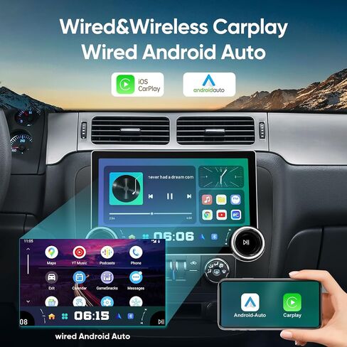ستيريو راديو السيارة بمقبض مزدوج 11.5 بوصة لسيارة GMC Yukon Tahoe Suburban 2007-2012 Sierra Silverado 2010-2013 مع Carplay Android، 8-Core، GPS، 5G WiFi، كاميرا خلفية 1080P، مروحة عادم، SWC in Saudi Arabia