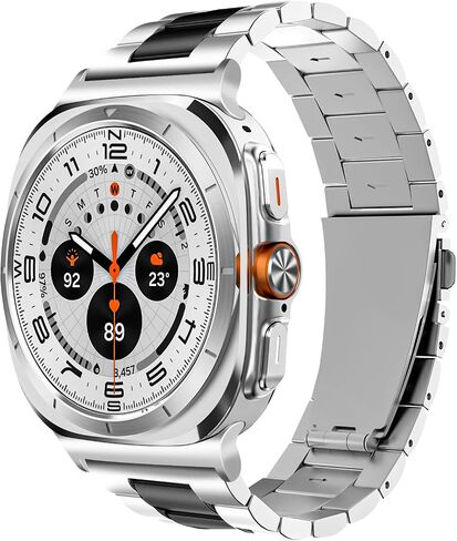 Stainless Steel Bands Compatible for Samsung Galaxy Watch Ultra 47mm(2024), No Gap Solid Metal Replacement Business Strap for Men Women in Saudi Arabia