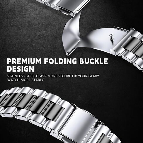 Stainless Steel Bands Compatible for Samsung Galaxy Watch Ultra 47mm(2024), No Gap Solid Metal Replacement Business Strap for Men Women in Saudi Arabia