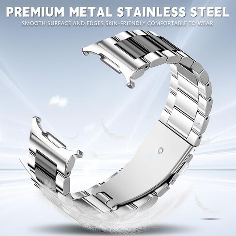 Stainless Steel Bands Compatible for Samsung Galaxy Watch Ultra 47mm(2024), No Gap Solid Metal Replacement Business Strap for Men Women in Saudi Arabia