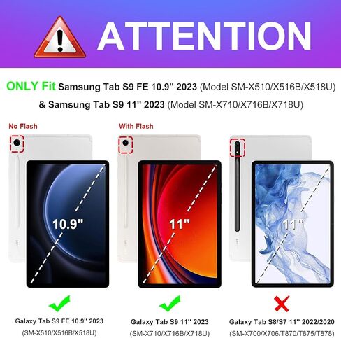 Trendy Fun for Samsung Galaxy Tab S9 Case 11 inch/ S9 Fe 5G 10.9 inch 2023 Cute Cartoon Character Kawaii Smart Covers for Girls Kids Boys Teens Design Stand Folio for Galaxy Tab S9/S9fe, BlackStit in Saudi Arabia