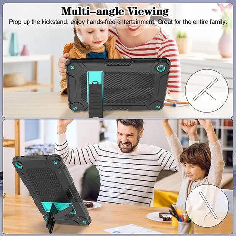 حافظة LTROP لهاتف Samsung Galaxy Tab A9+ Plus 2023 (SM-X210/X216/X218) مقاس 11 بوصة، حافظة متينة مقاومة للصدمات لجهاز Galaxy Tab A9+ / A9 Plus مع مسند للرجال والأطفال الصغار والأولاد والبنات، باللون الأسود والفيروزي in Kuwait