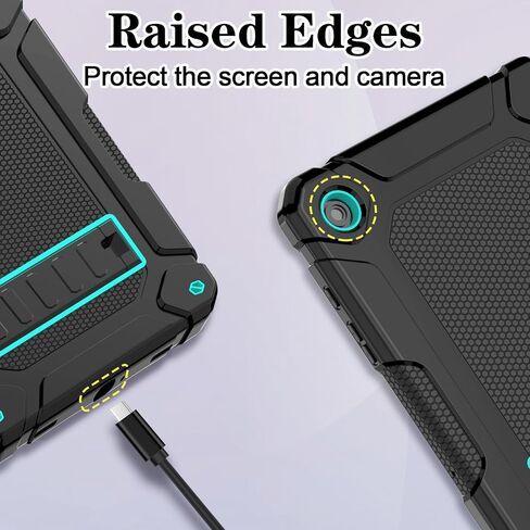 حافظة LTROP لهاتف Samsung Galaxy Tab A9+ Plus 2023 (SM-X210/X216/X218) مقاس 11 بوصة، حافظة متينة مقاومة للصدمات لجهاز Galaxy Tab A9+ / A9 Plus مع مسند للرجال والأطفال الصغار والأولاد والبنات، باللون الأسود والفيروزي in Kuwait