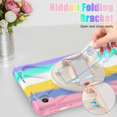 TSQQST for Lenovo Tab M11 Case 2024 TB-330FU for Kids | Full Body Protection Case with [360 Rotating Stand] & Hand Strap Function Cover for Lenovo M11 Tablet 11 Inch | Black in Kuwait