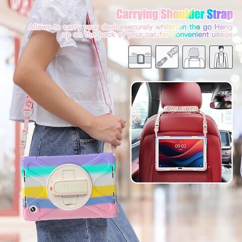 TSQQST for Lenovo Tab M11 Case 2024 TB-330FU for Kids | Full Body Protection Case with [360 Rotating Stand] & Hand Strap Function Cover for Lenovo M11 Tablet 11 Inch | Black in Kuwait