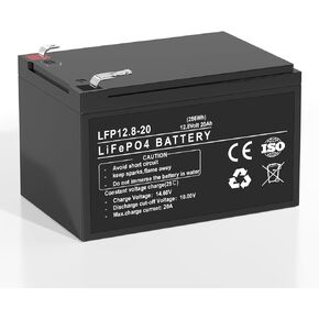 12V 20Ah Lifepo4 Battery, 4000+ Deep Cycles Rechargeable Battery, Built-in 20A BMS, Perfect for RVs, Camping, Off-Grid Applications, UPS, Power Tools, and Solar Energy Storage Systems