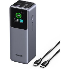 UGREEN Nexode Power Bank 25000mAh 200W Laptop Portable Charger PD 3.1 Fast Charging 90Wh 3-Port Battery Pack with TFT Smart Display for Macbook Pro/Air/ipad/iPhone 15/Samsung S24/Dell/HP and More