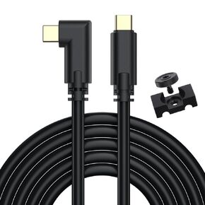COOYA Camera Tethering Cable USB C to USB C 90° Right Angle Cord 5Gbps Fast Transfer & Charging Between Camera and Computer+Cable Lock Clamp for Sony A7 III/IV A7C Canon R5 R6 R10 Nikon Z6 Z7, 16.4 ft