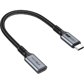 USB C Extension Cable 1FT, Type C Extender Cord USB 3.1(10Gbps) Male to Female Extension Cable Charging & Sync Compatible for MacBook Pro/Air, Nintendo Switch, Laptop, Mobile Phone