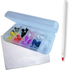 50 Pack Tips Silicone Covers Nibs for Apple Pencil 2nd 1st Generation with Microfiber Cloth in a Clear Box (Multi-Color)