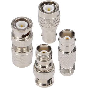 BNC to TNC RF Coax Connectors Kit BNC to TNC 4 Type Set BNC Male Female to TNC Jack Plug Test Converter for Antennas Connector Kit Broadcast Radios WiFi Telecom Coaxial Cable LMR Wireless LAN Devices