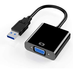 USB to VGA Adapter, USB 3.0/2.0 to VGA Adapter Multi-Display Video Converter- PC Laptop Windows 7/8/8.1/10,Desktop, Laptop, PC, Monitor, Projector, HDTV, Chromebook. No Need CD Driver. (Black)