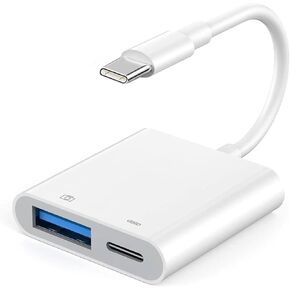 [MFi Certified] USB C to USB Camera Adapter for iPhone 15,Portable USB C Male to Female USB OTG with Fast Charging Port for iPhone 15/15Pro/15Pro Max/15 Plus,iPad Pro to USB Flash Drive/Keyboard/Mouse