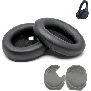 Replacement Earpads Ear Pads Cover Headband for Sony WH-1000XM4 Headphone Ear Pads Cushion Soft Leather Memory Sponge Cover Repair Durable Earmuffs - Black