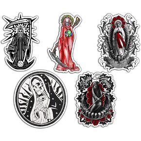 La Santa Muerte 5 pcs Sticker Pack Vinyl Stickers 3 inch