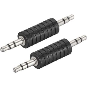 uxcell 3.5mm 3 Pole Male to Male Connector Stereo Video Power Adapter Zinc alloy 2pcs