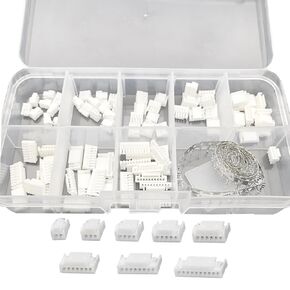 JST GH 1.25mm Connector Kit, 2/3/4/5/6/7/8/10 Pin 80 PCS Male Housing Plug Connectors with 500 PCS Plug Terminal