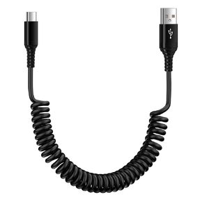 Android Auto USB C Cable Fast Charging Cord Samsung S24 Ultra Coiled USB C to USB A Cable Type C Car Charger Cord 5FT for Samsung Galaxy A15/A35/A55/A54/A53/A25/A14/S24 Plus/S23FE/S22, iPhone 15 Pro