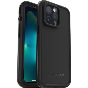 حافظة LifeProof iPhone 13 Pro (فقط) FRĒ Series - سوداء، مقاومة للماء IP68، واقي شاشة مدمج، حماية غطاء المنفذ، مثبتة على MagSafe