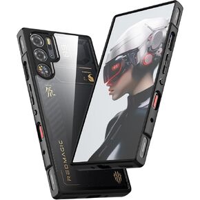 Foluu Case for ZTE Nubia Red Magic 9 Pro/Red Magic 9 Pro+/Red Magic 9S Pro, [Not Yellowing] [Military Drop Protection] Shockproof Protective Case Slim Thin Cover for Red Magic 9 Pro (Black+Clear)
