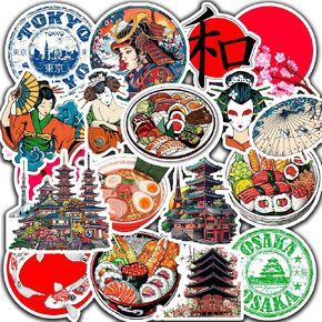 21 PCS Adventure Japan Travel Stickers - Inspiring Cute Aesthetic Kyoto Tokyo Decals for Water Bottles, Laptops, Scrapbook, Phone, jpn21 in Saudi Arabia