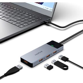 USB Splitter, 4-Port USB Hub, USB 3.2 Hub, 10Gbps Data Hub, Multiport Adapter with Long Cable 1.6ft/50cm for Xbox, Notebook, PC, Tesla Model 3,Mobile HDD