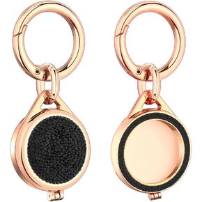 Compatible with AirTag Case with Keychain,Sparkly Diamond Case Shockproof Protective Premium Bling Rhinestone Cover Skin (white-steel)